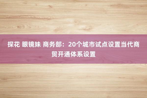 探花 眼镜妹 商务部：20个城市试点设置当代商贸开通体系设置
