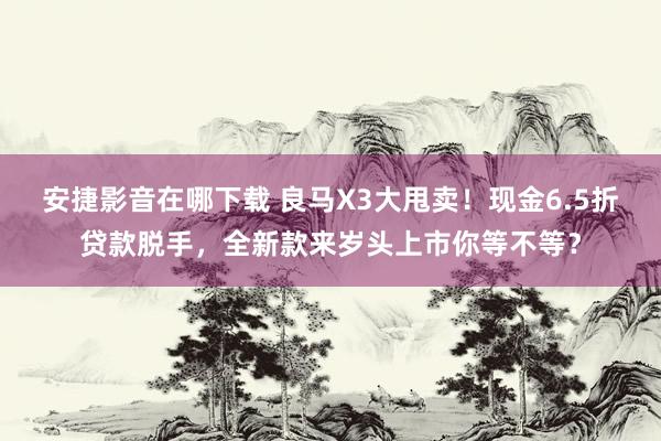 安捷影音在哪下载 良马X3大甩卖！现金6.5折贷款脱手，全新款来岁头上市你等不等？
