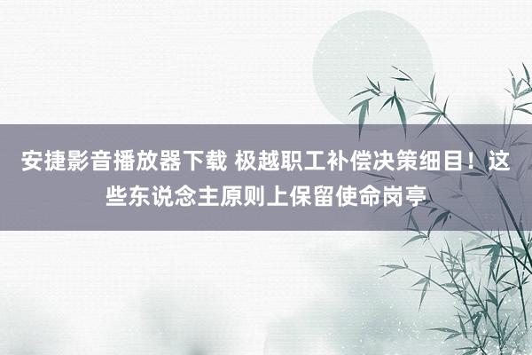安捷影音播放器下载 极越职工补偿决策细目！这些东说念主原则上保留使命岗亭