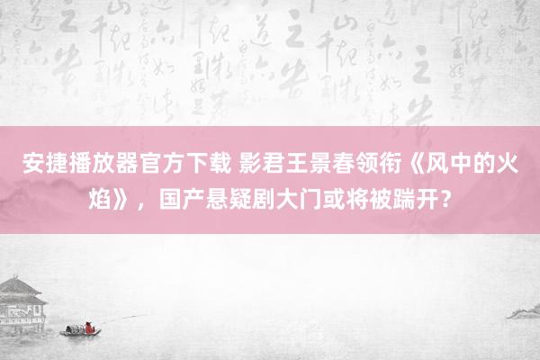 安捷播放器官方下载 影君王景春领衔《风中的火焰》，国产悬疑剧大门或将被踹开？