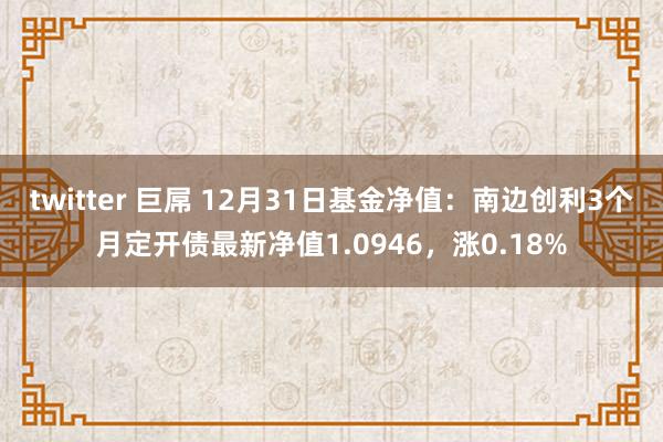 twitter 巨屌 12月31日基金净值：南边创利3个月定开债最新净值1.0946，涨0.18%