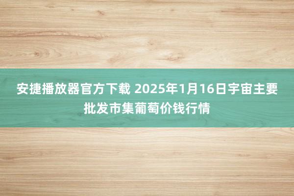 安捷播放器官方下载 2025年1月16日宇宙主要批发市集葡萄价钱行情