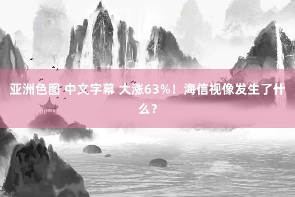 亚洲色图 中文字幕 大涨63%！海信视像发生了什么？