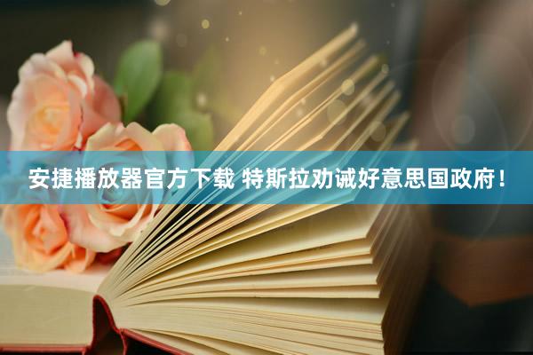 安捷播放器官方下载 特斯拉劝诫好意思国政府！
