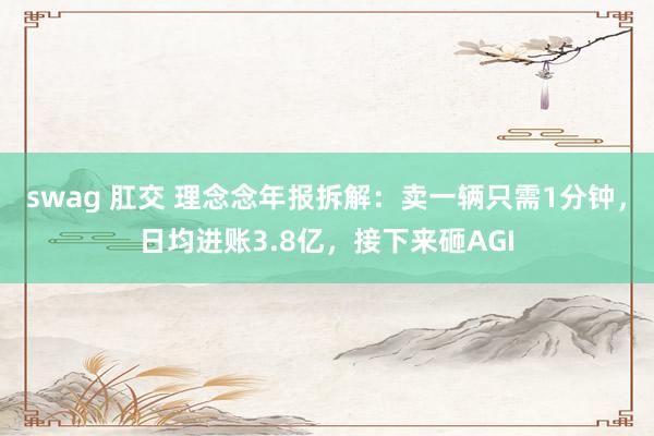 swag 肛交 理念念年报拆解：卖一辆只需1分钟，日均进账3.8亿，接下来砸AGI