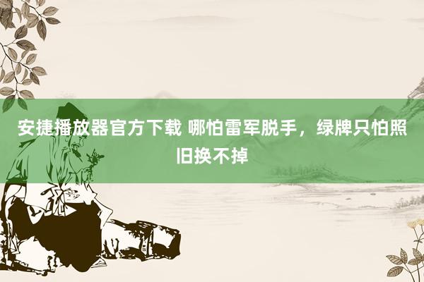安捷播放器官方下载 哪怕雷军脱手，绿牌只怕照旧换不掉