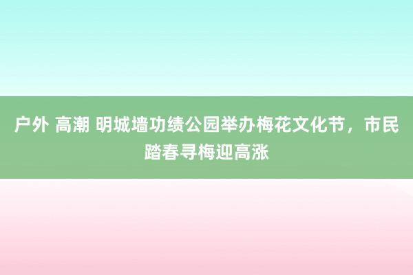 户外 高潮 明城墙功绩公园举办梅花文化节，市民踏春寻梅迎高涨