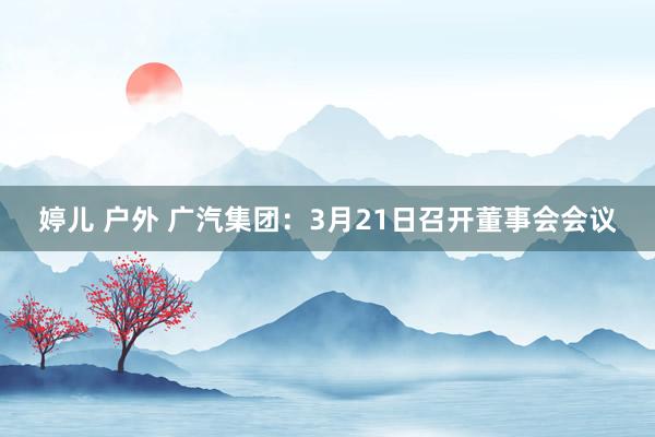 婷儿 户外 广汽集团：3月21日召开董事会会议