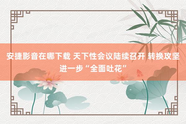 安捷影音在哪下载 天下性会议陆续召开 转换攻坚进一步“全面吐花”
