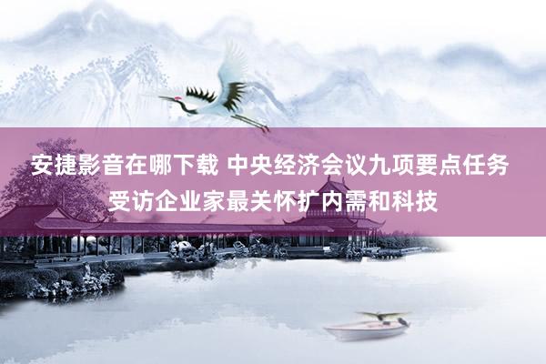 安捷影音在哪下载 中央经济会议九项要点任务 受访企业家最关怀扩内需和科技