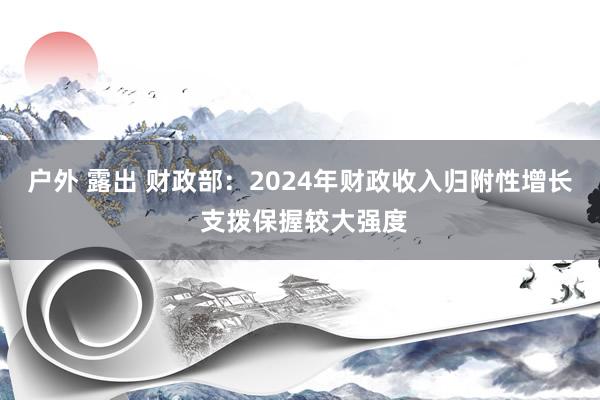 户外 露出 财政部：2024年财政收入归附性增长 支拨保握较大强度