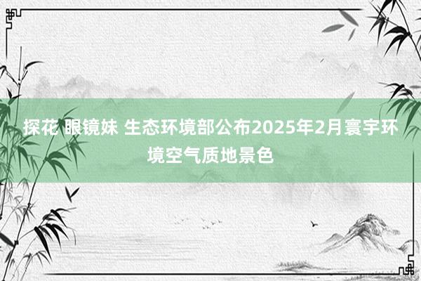 探花 眼镜妹 生态环境部公布2025年2月寰宇环境空气质地景色