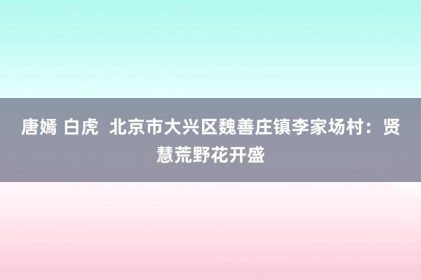 唐嫣 白虎  北京市大兴区魏善庄镇李家场村：贤慧荒野花开盛