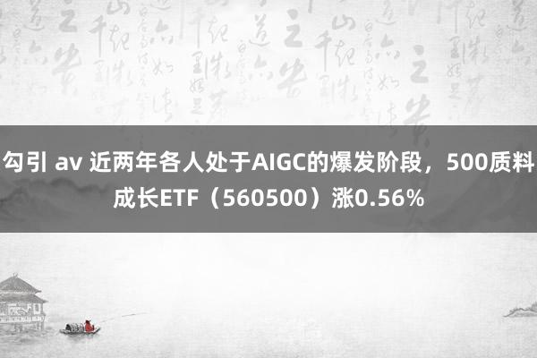 勾引 av 近两年各人处于AIGC的爆发阶段，500质料成长ETF（560500）涨0.56%