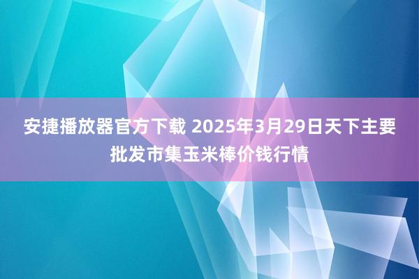 安捷播放器官方下载 2025年3月29日天下主要批发市集玉米棒价钱行情