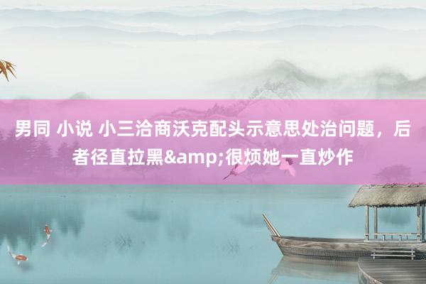 男同 小说 小三洽商沃克配头示意思处治问题，后者径直拉黑&很烦她一直炒作