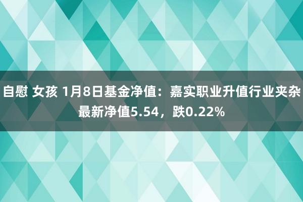 自慰 女孩 1月8日基金净值：嘉实职业升值行业夹杂最新净值5.54，跌0.22%