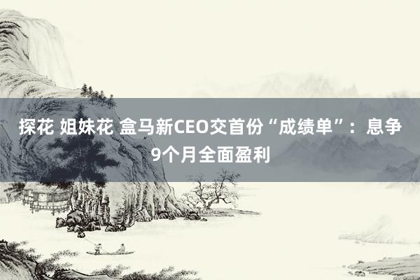 探花 姐妹花 盒马新CEO交首份“成绩单”：息争9个月全面盈利