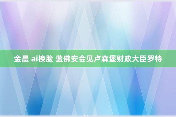 金晨 ai换脸 蓝佛安会见卢森堡财政大臣罗特