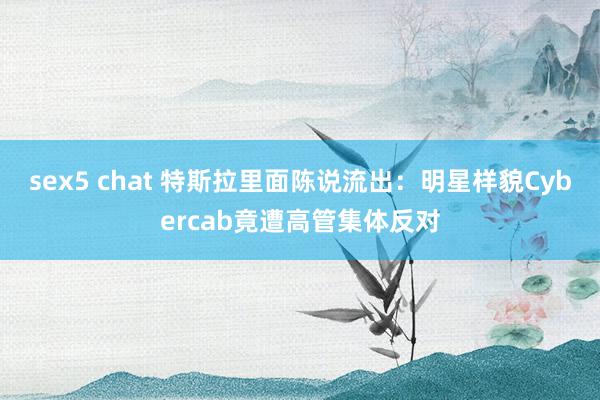 sex5 chat 特斯拉里面陈说流出：明星样貌Cybercab竟遭高管集体反对