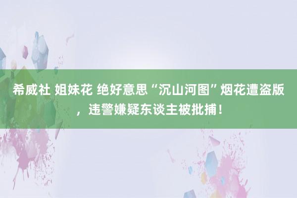 希威社 姐妹花 绝好意思“沉山河图”烟花遭盗版，违警嫌疑东谈主被批捕！
